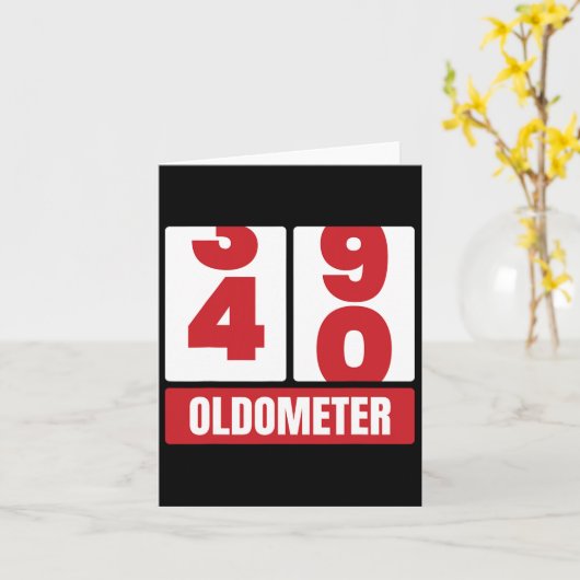 40日40誕生日おもしろいギフト男性女性回転計–4 カード (黄色い花)