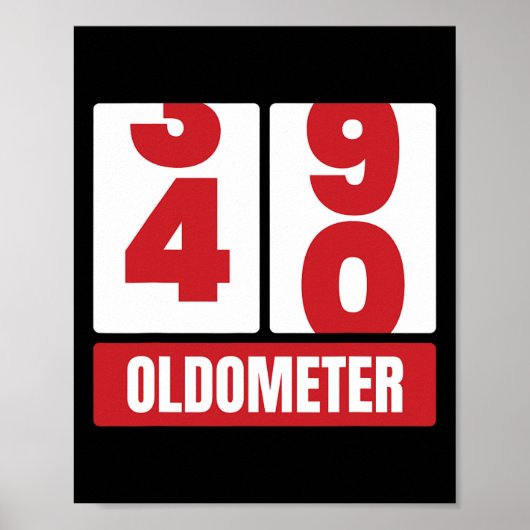 40日40誕生日おもしろいギフト男性女性回転計–4 ポスター (正面)