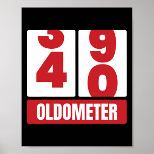 40日40誕生日おもしろいギフト男性女性回転計–4 ポスター