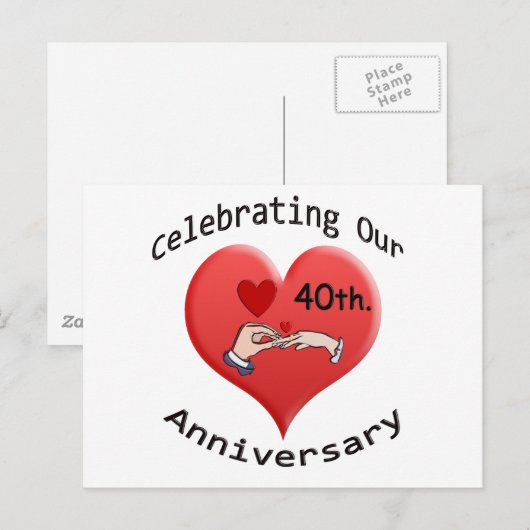 40日。記念日 ポストカード (正面/裏面)