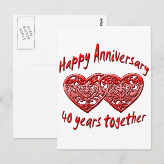 40日。記念日 ポストカード (正面/裏面)