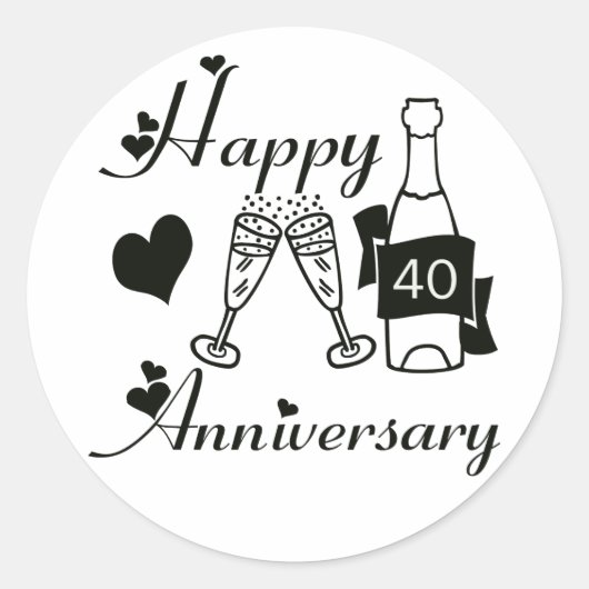 40日。記念日 ラウンドシール (正面)