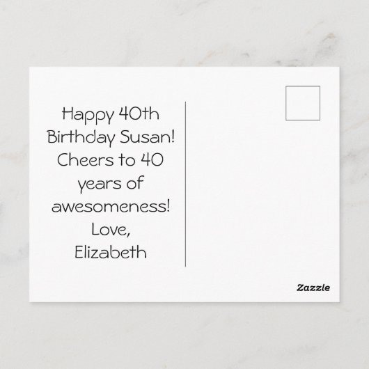 40本の素敵な金色 黒 赤のバラの誕生日 ポストカード (裏面)