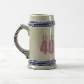 40本の蝋燭(ピンク/紫色) ビールジョッキ (左)