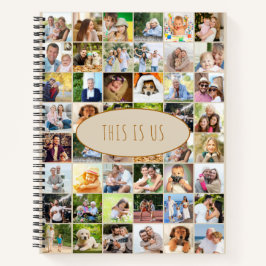 40枚の写真のコラージュ クリーム色 "This is Us" ノートブック