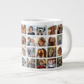 40枚の写真のコラージュ – 4行10列 – 白 ジャンボコーヒーマグカップ (正面右)