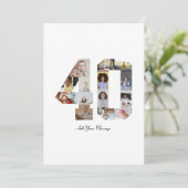 40枚の写真のモザイクアート サンキューカード (スタンド正面)