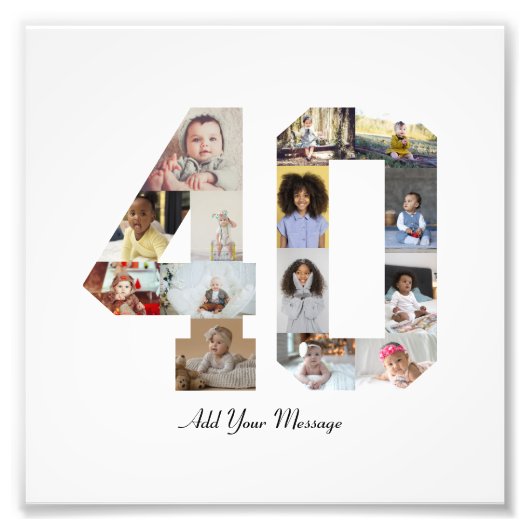 40枚の写真のモザイクアート フォトプリント            (正面)