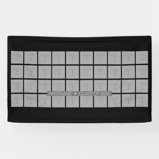 40枚の写真を使用した卒業テーマ – カラー編集可能 横断幕 (横)