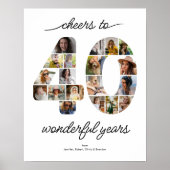 40枚の写真コラージュのお祝いポスター ポスター (正面)