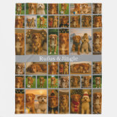 40枚の写真コラージュテンプレートとテキストをパーソナライズ フリースブランケット (正面)