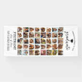 40枚の写真コラージュ 卒業式 現代的 ミニマル 白 横断幕 (横)