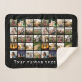 40枚パーソナライズされたのコラージュ シェルパブランケット (正面(横))