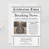 40歳おめでとうございます!新聞の誕生日 招待状 (正面)