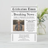 40歳おめでとうございます!新聞の誕生日 招待状 (スタンド正面)