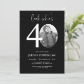 40歳おめでとう | ブラック40歳の誕生日招待状 招待状 (スタンド正面)