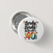 40歳おめでとう! 誕生日パーティー 缶バッジ (正面&裏面)