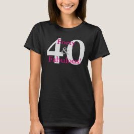 40歳おめでとう！青とピンクのカスタムバースデー Tシャツ