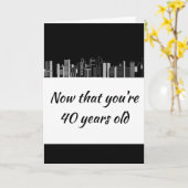 40歳おもしろいのユーモア男らし カード (黄色い花)