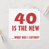 40歳おもしろいの誕生日にプレゼント カード (正面/裏面インサイチュ)