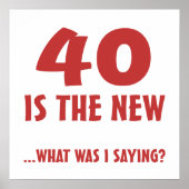 40歳おもしろいの誕生日にプレゼント ポスター (正面)