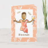 40歳おもしろいの誕生日の女性マンガエスニックシャンパン カード (正面)