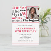 40歳おもしろいの誕生日への招待フォト神話の伝説 招待状 (スタンド正面)