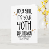 40歳おもしろいの誕生日を友達に カード (黄色い花)