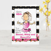 40歳おもしろいの誕生日カード カード (黄色い花)