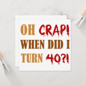 40歳おもしろいの誕生日ガグギフト カード (正面/裏面インサイチュ)