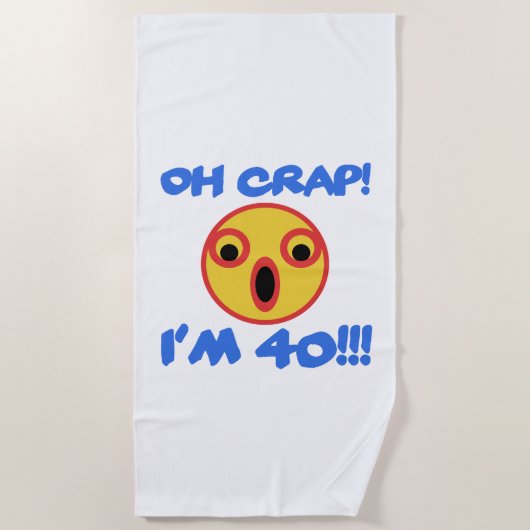 40歳おもしろいの誕生日ガグギフト ビーチタオル (正面)