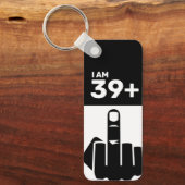 40歳おもしろいの誕生日ギフト、39プラス1キ市松模様にーク キーホルダー (正面)