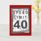 40歳おもしろいの誕生日スピードリミットカード カード (黄色い花)