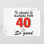 40歳おもしろいの誕生日デザイン ポストカード (正面/裏面)