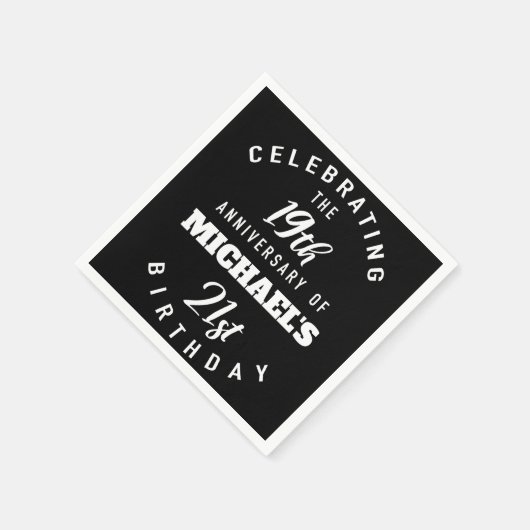 40歳おもしろいの誕生日パーソナライズされた スタンダードカクテルナプキン (角)