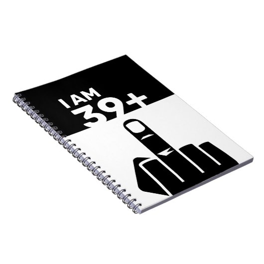 40歳おもしろいの誕生日プレゼント39プラス1市松模様に ノートブック (右側)