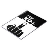 40歳おもしろいの誕生日プレゼント39プラス1市松模様に ノートブック (左側)