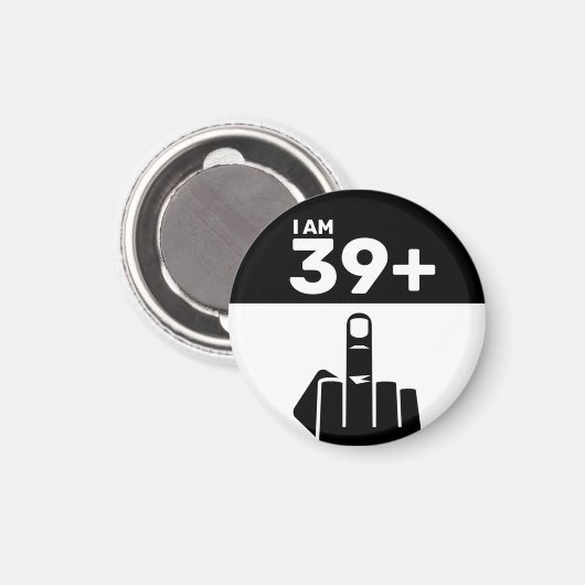 40歳おもしろいの誕生日プレゼント39プラス1市松模様に マグネット (正面/裏面)