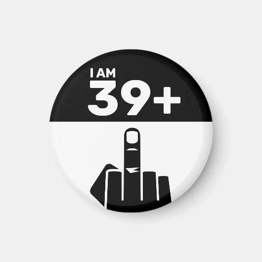 40歳おもしろいの誕生日プレゼント39プラス1市松模様に マグネット (正面)