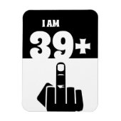 40歳おもしろいの誕生日プレゼント39プラス1市松模様に マグネット (縦)