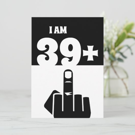 40歳おもしろいの誕生日プレゼント39プラス1市松模様に 招待状 (スタンド正面)