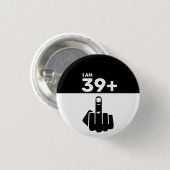 40歳おもしろいの誕生日プレゼント39プラス1市松模様に 缶バッジ (正面&裏面)