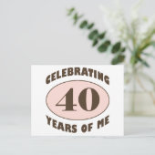 40歳おもしろいの誕生日プレゼント ポストカード (スタンド正面)