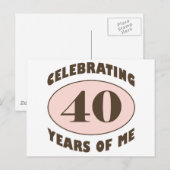 40歳おもしろいの誕生日プレゼント ポストカード (正面/裏面)