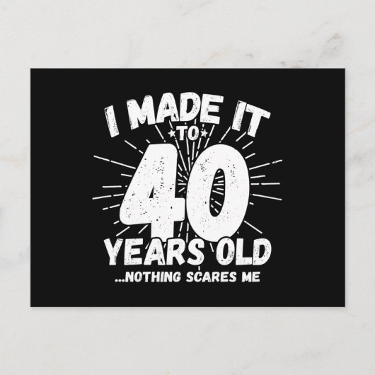 40歳おもしろいの誕生日引用文皮肉40歳 ポストカード (正面)