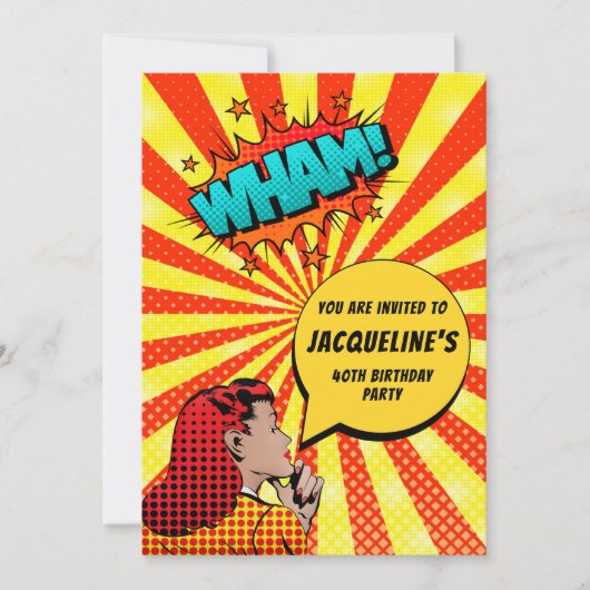 40歳おもしろいの誕生日招待状 招待状 (正面)