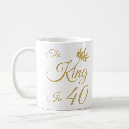 40歳おもしろいの誕生日男性へ コーヒーマグカップ (左)