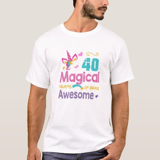 40歳おもしろいの誕生日40歳の素晴らしユニコーンC Tシャツ (正面)