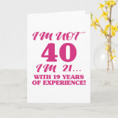 40歳おもしろいの誕生日 カード (黄色い花)