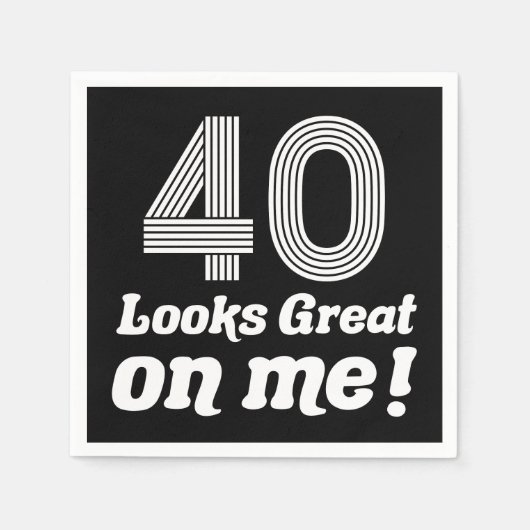 40歳おもしろいの誕生日 スタンダードカクテルナプキン (正面)